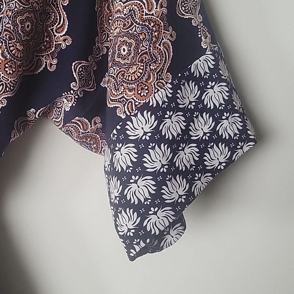 NEW Kimono XS Hippy Patchwork Floral Tunic Boho Wrap Top LagenLook Paisley Belt - Picture 11 of 13